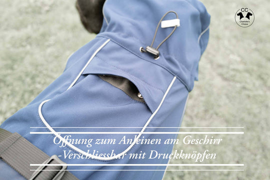 Hundemantel leicht für warme Tage mit Geschirr öffnung zum befestigen der Leine am Geschirr