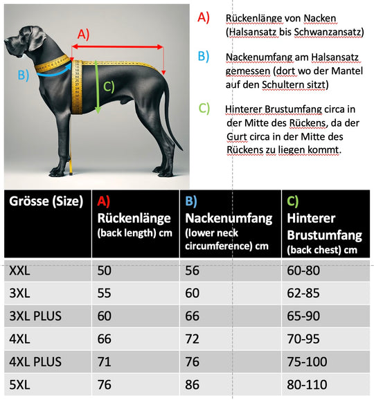 Hundemantel Polar, sehr warm (50 cm-76 cm) - schwarz/signalrot/koralle