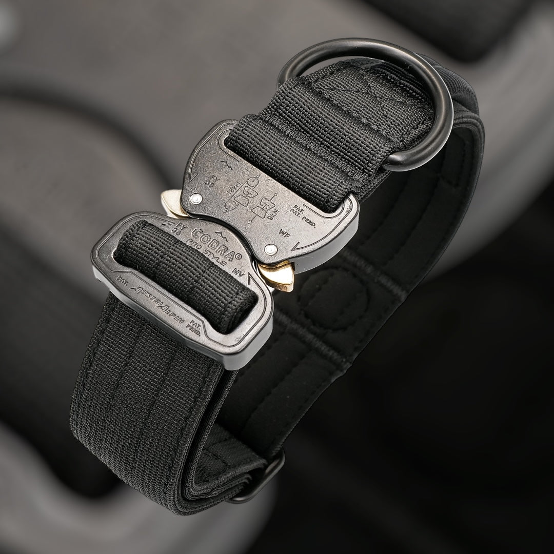 SALE % Magnetgriff-Halsband Don't Touch 4 cm breit (35 cm-57 cm) - schwarz
