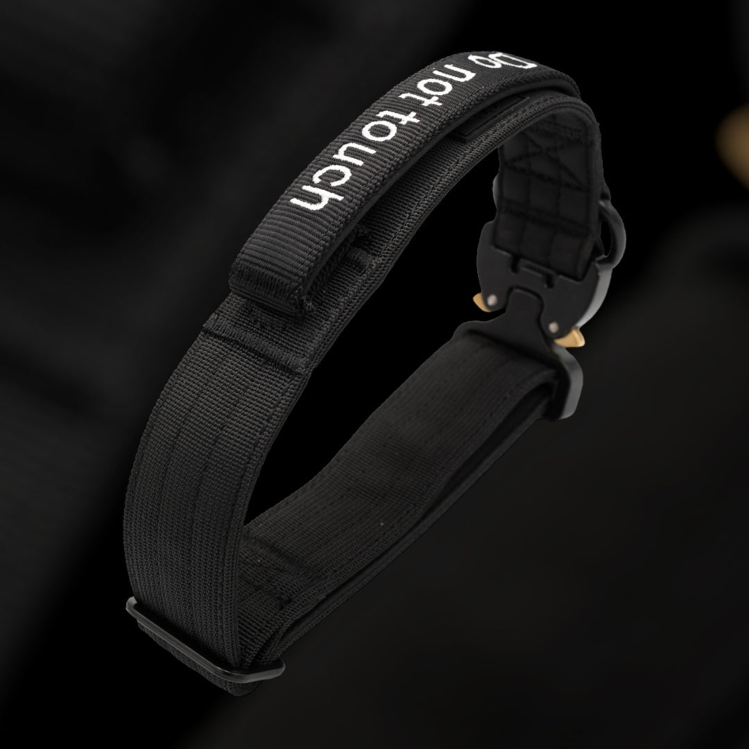 SALE % Magnetgriff-Halsband Don't Touch 4 cm breit (35 cm-57 cm) - schwarz