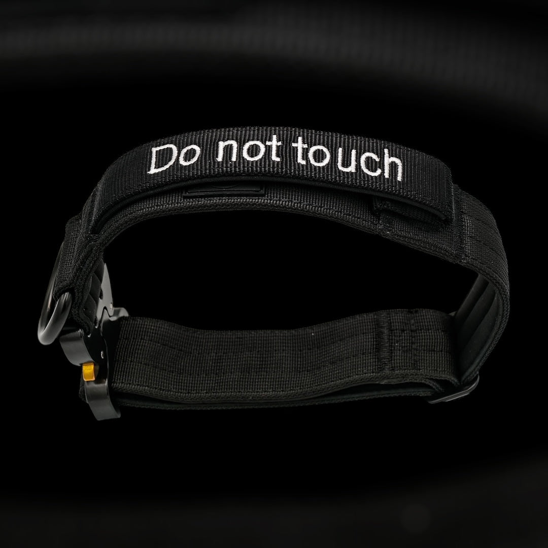 SALE % Magnetgriff-Halsband Don't Touch 4 cm breit (35 cm-57 cm) - schwarz