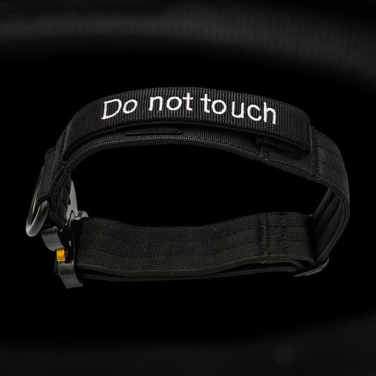 SALE % Magnetgriff-Halsband Don't Touch 4 cm breit (35 cm-57 cm) - schwarz