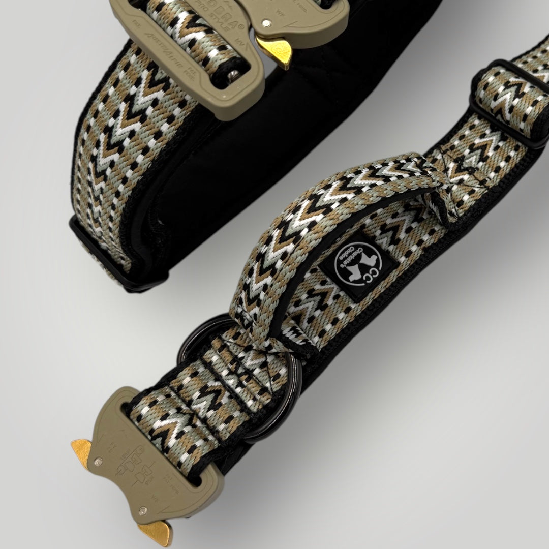 Boho Limited Edition 4 cm breit (36 cm-59 cm) - army grün (Schnalle tan)