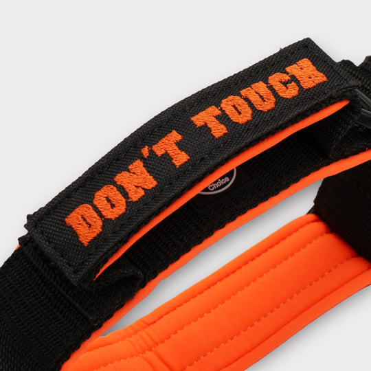 On Duty Halsband Don't Touch 4 cm breit (45 cm-60 cm) - schwarz/orange