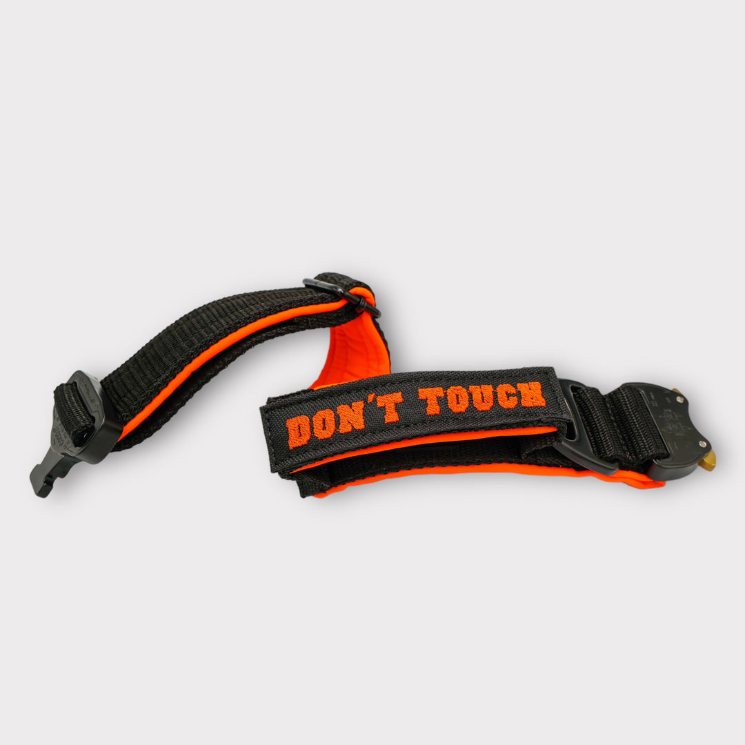 On Duty Halsband Don't Touch 4 cm breit (45 cm-60 cm) - schwarz/orange