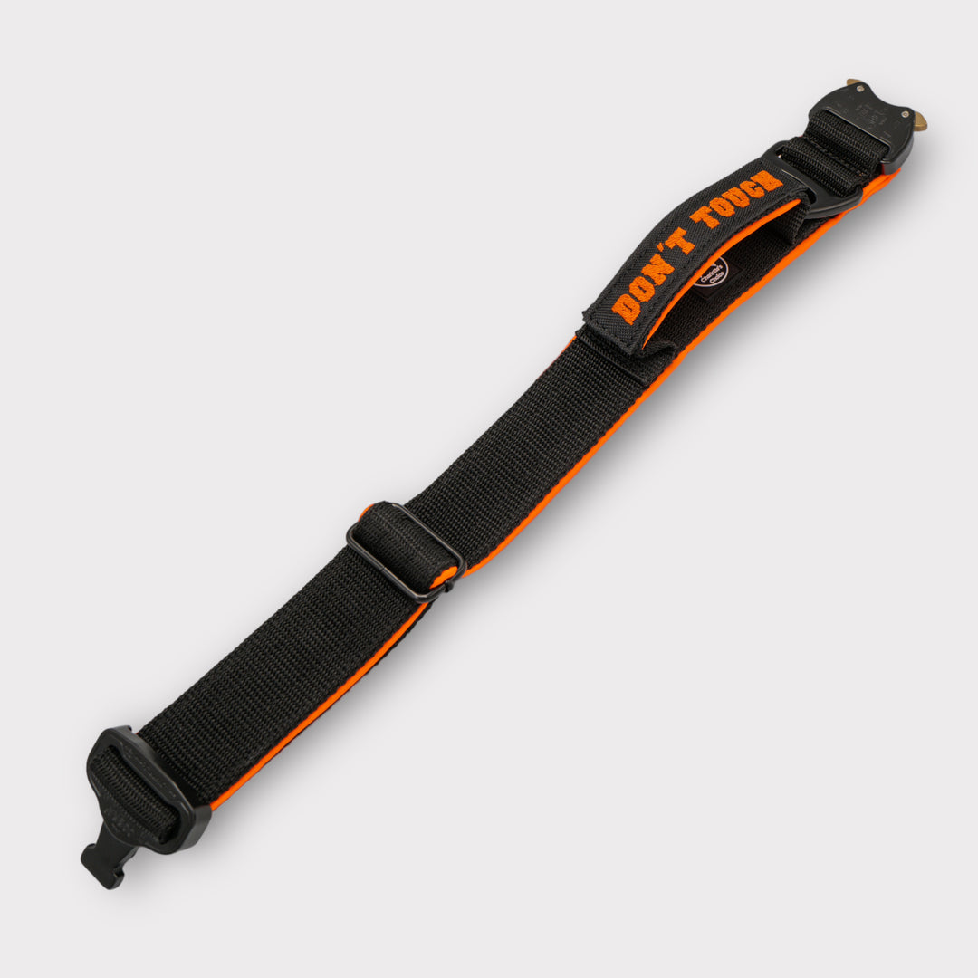 On Duty Halsband Don't Touch 4 cm breit (45 cm-60 cm) - schwarz/orange