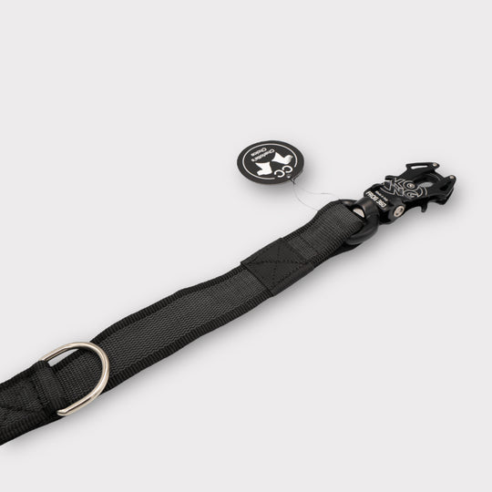 3.8 cm Breite gummierte Leine 2.2 m lang, mit Frog 360 oder Edelstahlkarabiner, verstellbar.