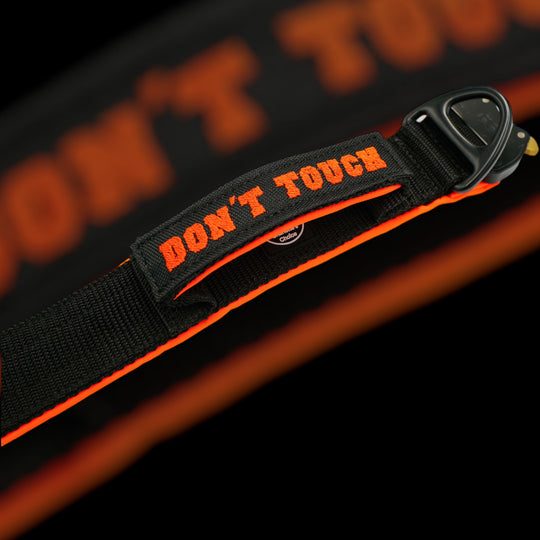On Duty Halsband Don't Touch 4 cm breit (45 cm-60 cm) - schwarz/orange