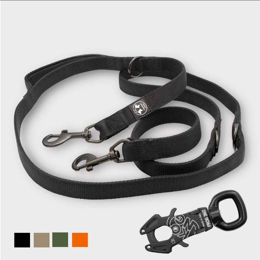 On Duty Leine 2.20 m 2.5 cm breit verstellbar mit Standard-Karabiner oder Frog 360