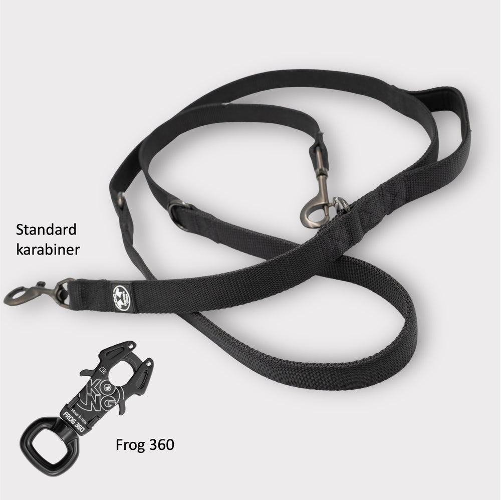 On Duty Leine 2.20 m 2.5 cm breit verstellbar mit Standard-Karabiner oder Frog 360