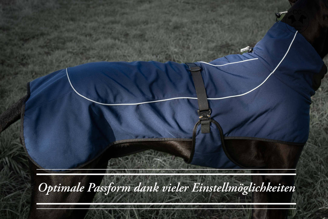 Regenmantel für Doggen, Rottweiler und andere grosse Hunderassen in dunkelblau