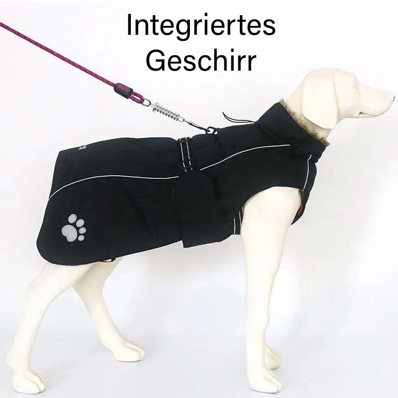 Hundemantel Polar, sehr warm (50 cm-76 cm) - schwarz/signalrot/koralle
