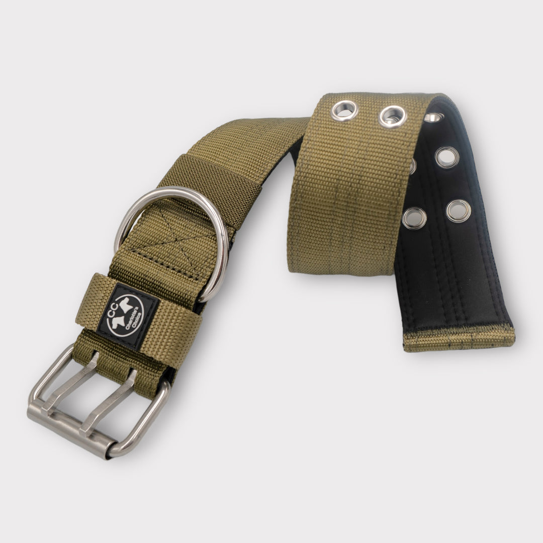 Ringo Halsband 5cm breit (38 cm-71 cm) - army-grün