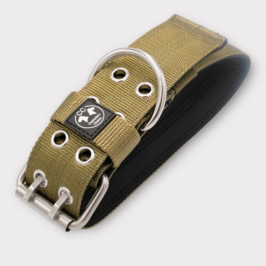 Ringo Halsband 5cm breit (38 cm-71 cm) - army-grün