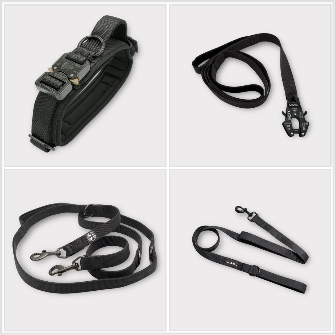 Halsband und Leine Set für grosse Hunde, ideal für Malinois, mit sicherem Karabiner, der nicht reissen kann