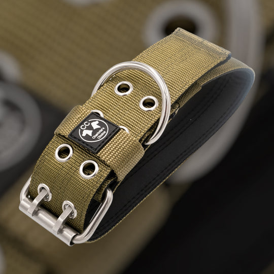 Ringo Halsband 5cm breit (38 cm-71 cm) - army-grün