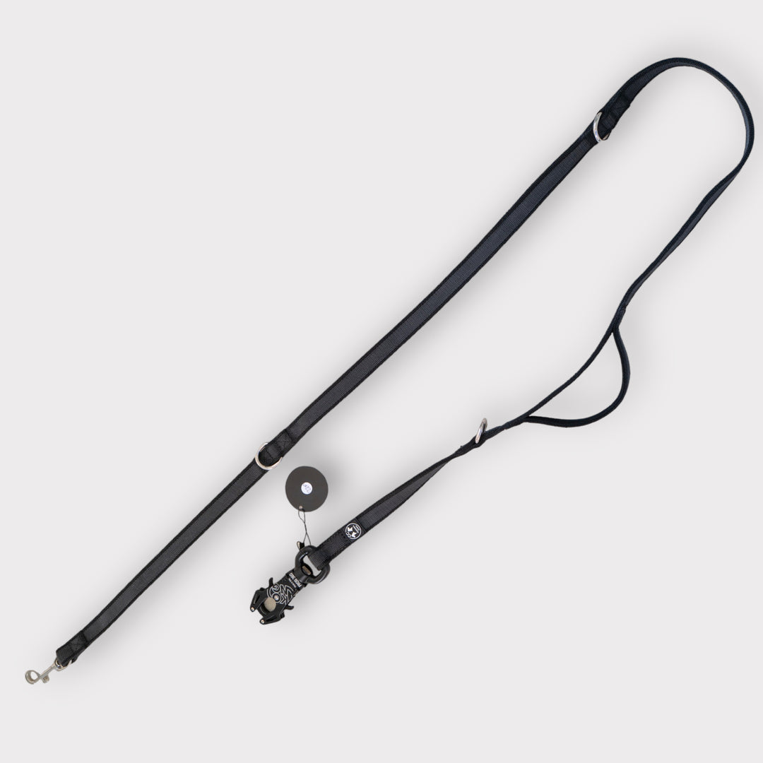 2.5 cm Breite gummierte Leine 2.2 m lang, mit Frog 360 oder Edelstahlkarabiner, verstellbar