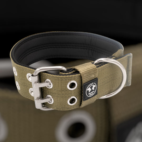 Ringo Halsband 5cm breit (38 cm-71 cm) - army-grün