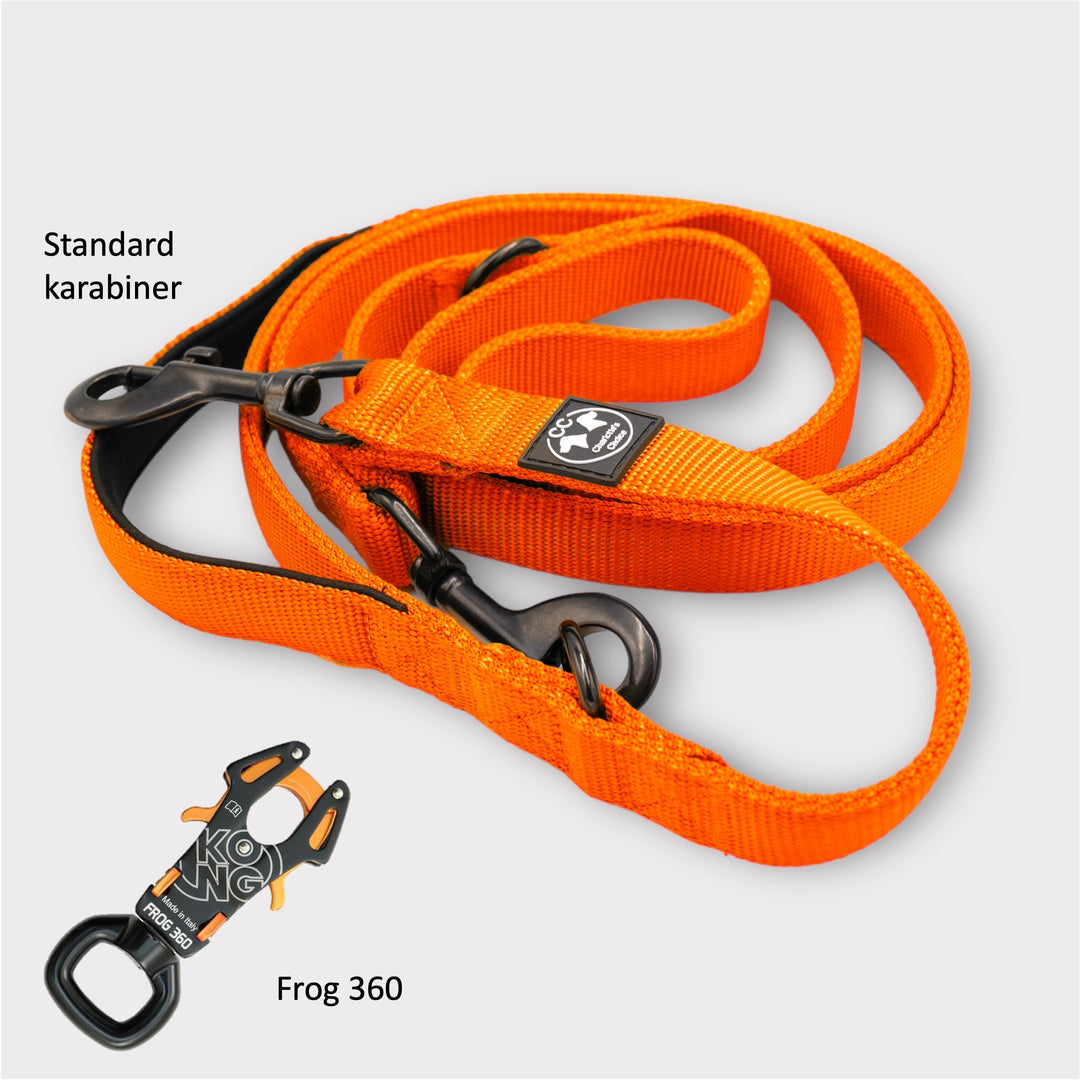 On Duty Leine 2.20 m 2.5 cm breit verstellbar mit Standard-Karabiner oder Frog 360
