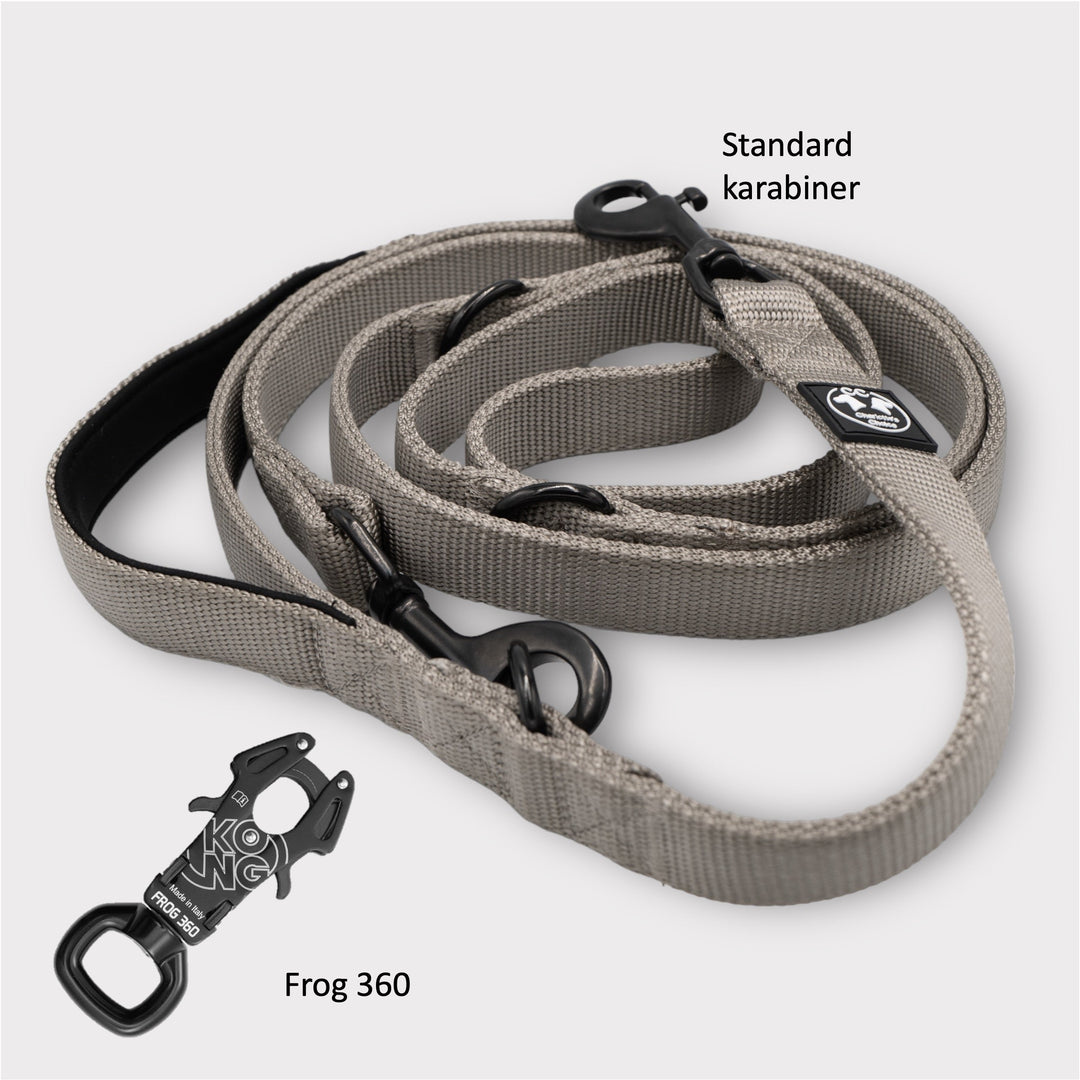 On Duty Leine 2.20 m 2.5 cm breit verstellbar mit Standard-Karabiner oder Frog 360