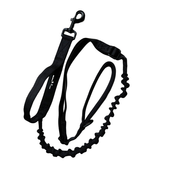 Bungee Leine mit elastischem Abschnitt (halsschonend) - schwarz/army-grün/desert-beige
