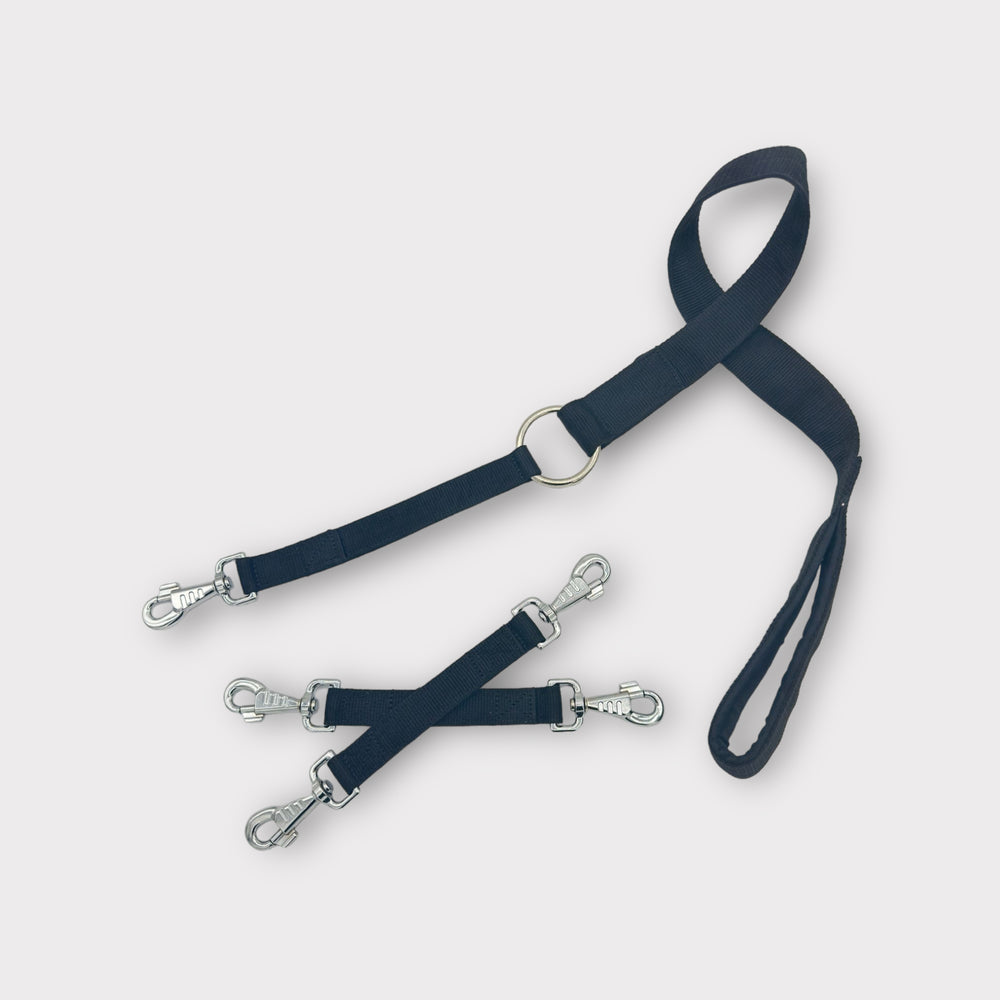 Leine 2.5 cm für 2-3 Hunde - schwarz