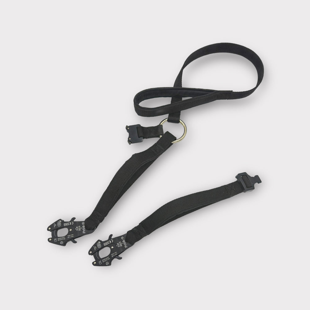 Doppelleine Frog Cable Leine 2.5 cm für 2 Hunde - schwarz