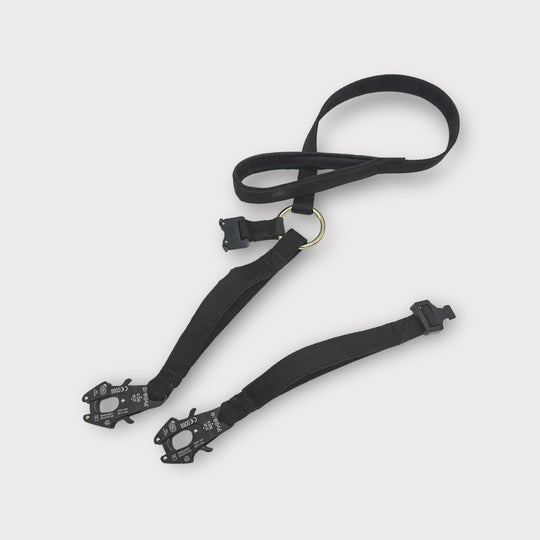 Doppelleine Frog Cable Leine 2.5 cm für 2 Hunde - schwarz