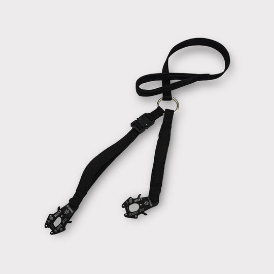 Doppelleine Frog Cable Leine 2.5 cm für 2 Hunde - schwarz