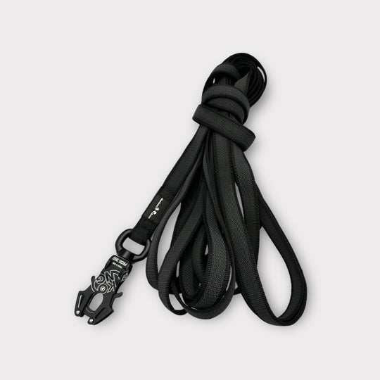 Gummierte Leine 2.5 cm mit Frog 360-Karabiner 1/2/3/5/10/15 m mit Schlaufen