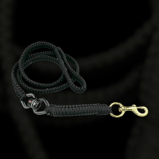 Super Sale % Rambo Leine Pferde-Messing-Karabiner für sehr grosse Hunde 100 kg+ mit Kurzhaltegriff und 360 Grad-Wirbel - schwarz/army-grün