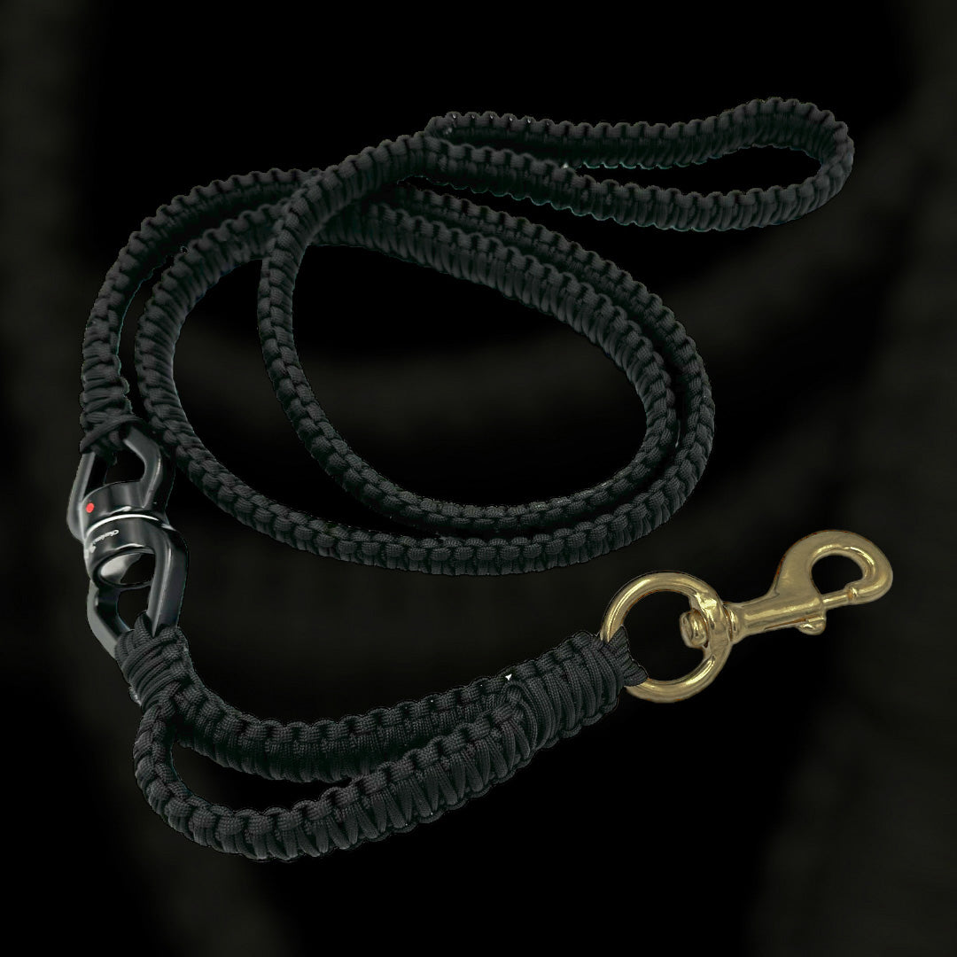 Super Sale % Rambo Leine Pferde-Messing-Karabiner für sehr grosse Hunde 100 kg+ mit Kurzhaltegriff und 360 Grad-Wirbel - schwarz/army-grün