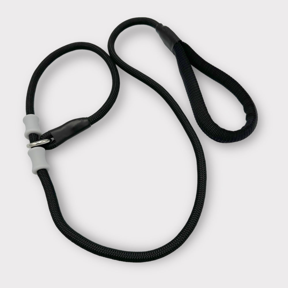 Lasso Leine 100 cm mit Stop - sandfarben /schwarz