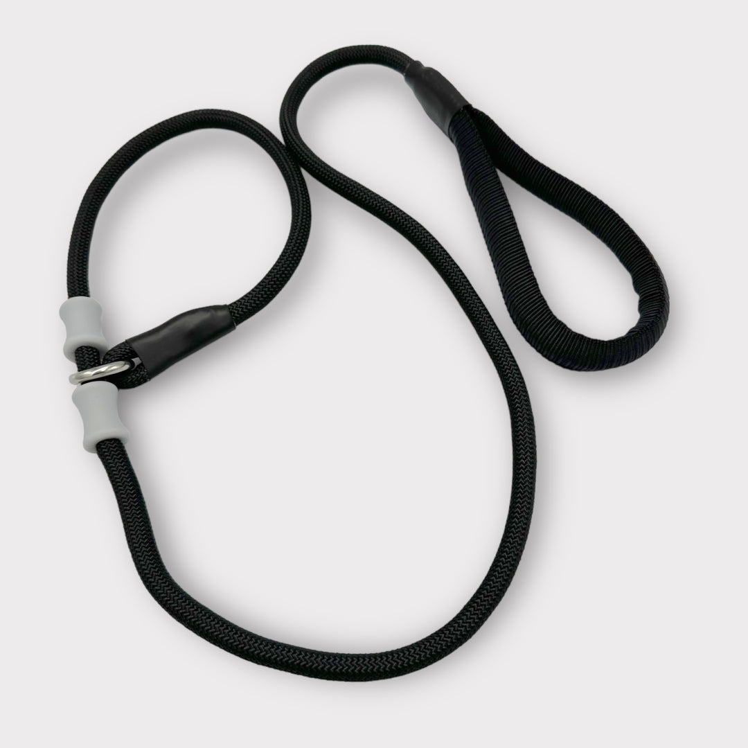 Lasso Leine 100 cm mit Stop - sandfarben /schwarz