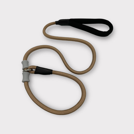 Lasso Leine 100 cm mit Stop - sandfarben /schwarz