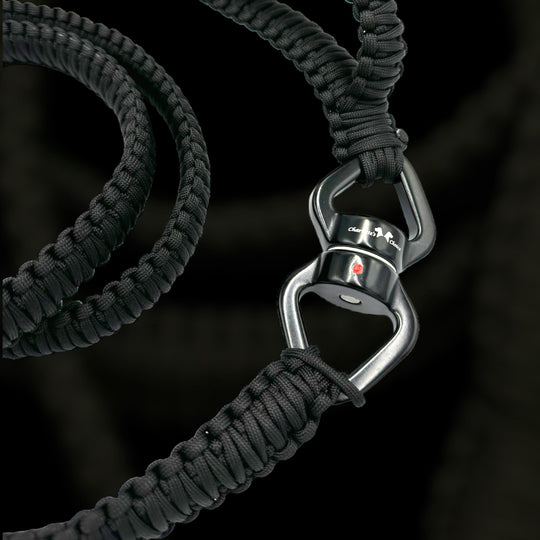 Super Sale % Rambo Leine Pferde-Messing-Karabiner für sehr grosse Hunde 100 kg+ mit Kurzhaltegriff und 360 Grad-Wirbel - schwarz/army-grün