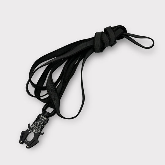 Gummierte Leine 2.5 cm mit Frog 360-Karabiner 1/2/3/5/10/15 m mit Schlaufen