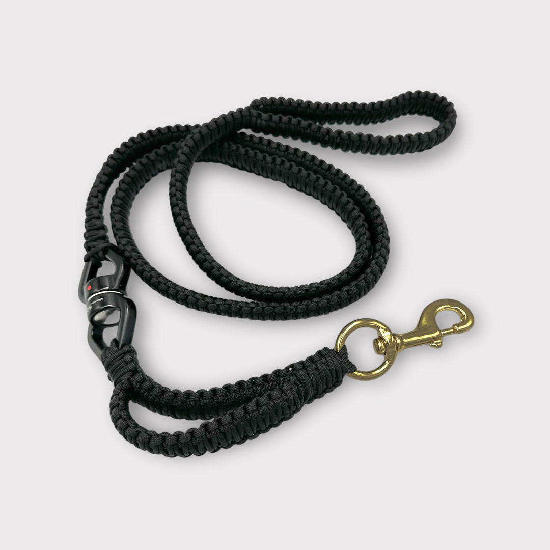 Super Sale % Rambo Leine Pferde-Messing-Karabiner für sehr grosse Hunde 100 kg+ mit Kurzhaltegriff und 360 Grad-Wirbel - schwarz/army-grün