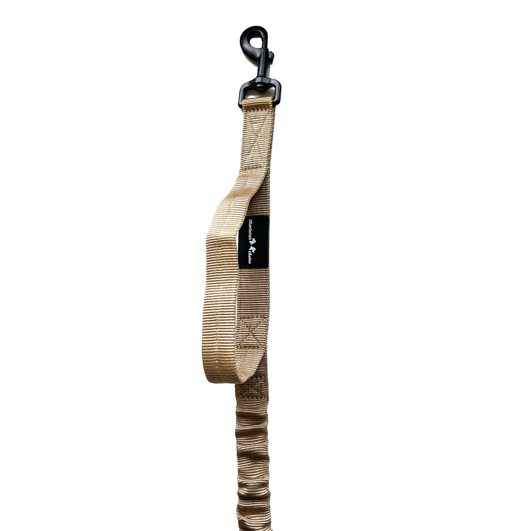 Bungee Leine mit elastischem Abschnitt (halsschonend) - schwarz/army-grün/desert-beige
