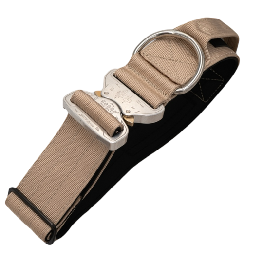 Halsband breit für grosse Hunde beige mit Austrialpin Cobra
