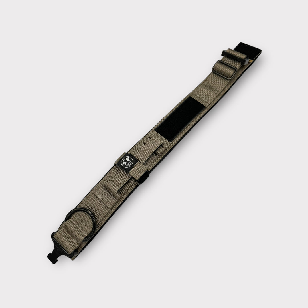 Halsband grosse Hunde breit  gepolstert beige mit Griff