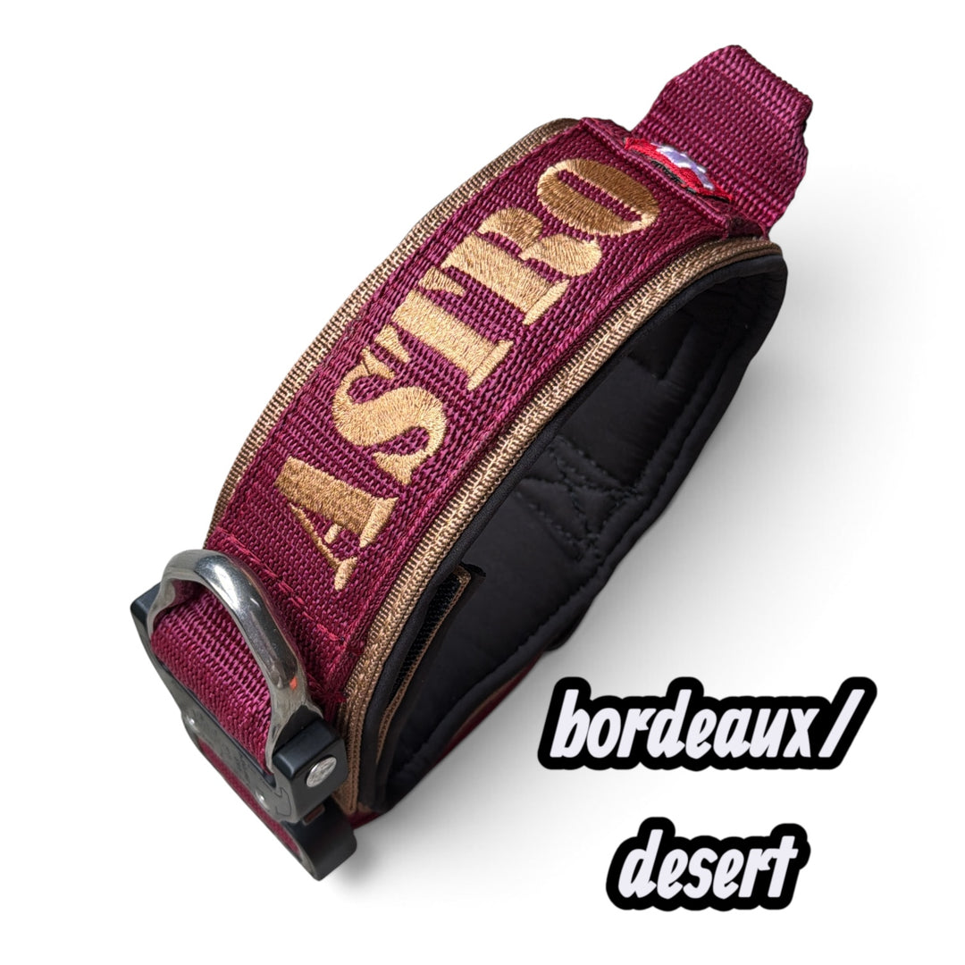Collier de luxe <tc>Heavy Duty</tc> 5 cm /7 cm/ 10 cm pour grands chiens (coussin supplémentaire) avec Austrialpin Cobra