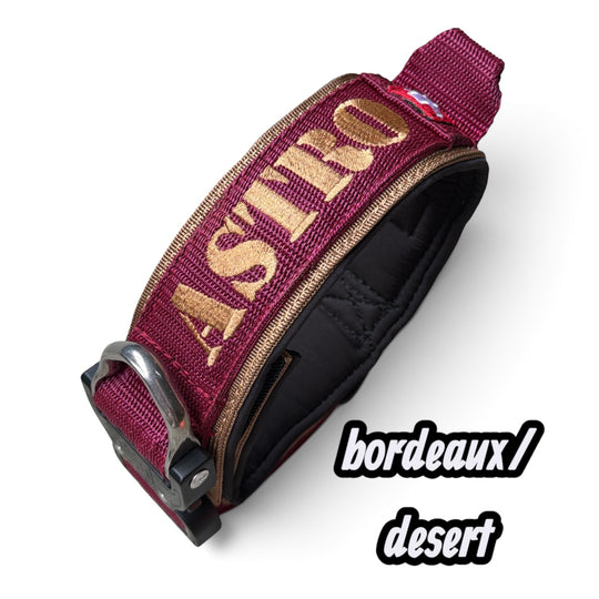 Collier de luxe <tc>Heavy Duty</tc> 5 cm /7 cm/ 10 cm pour grands chiens (coussin supplémentaire) avec Austrialpin Cobra