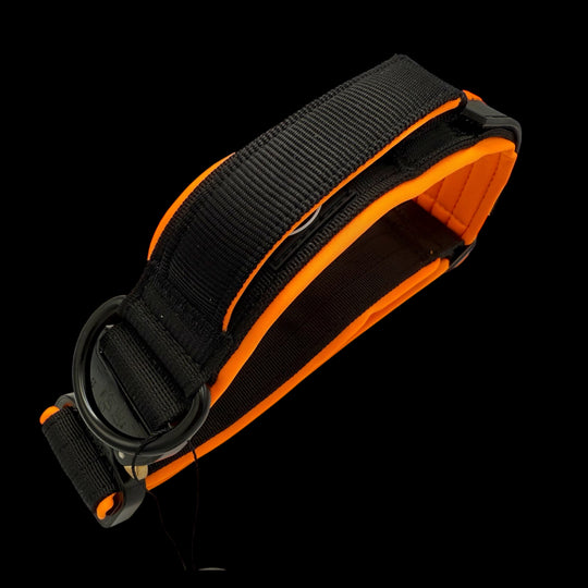 On Duty V2 Halsband Don't Touch Magnetgriff 4 cm breit (37-65 cm) - schwarz/orange