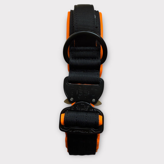 On Duty V2 Halsband Don't Touch Magnetgriff 4 cm breit (37-65 cm) - schwarz/orange