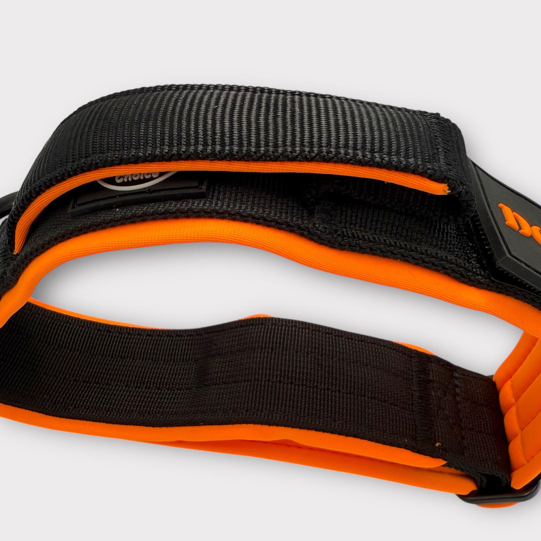 On Duty V2 Halsband Don't Touch Magnetgriff 4 cm breit (37-65 cm) - schwarz/orange