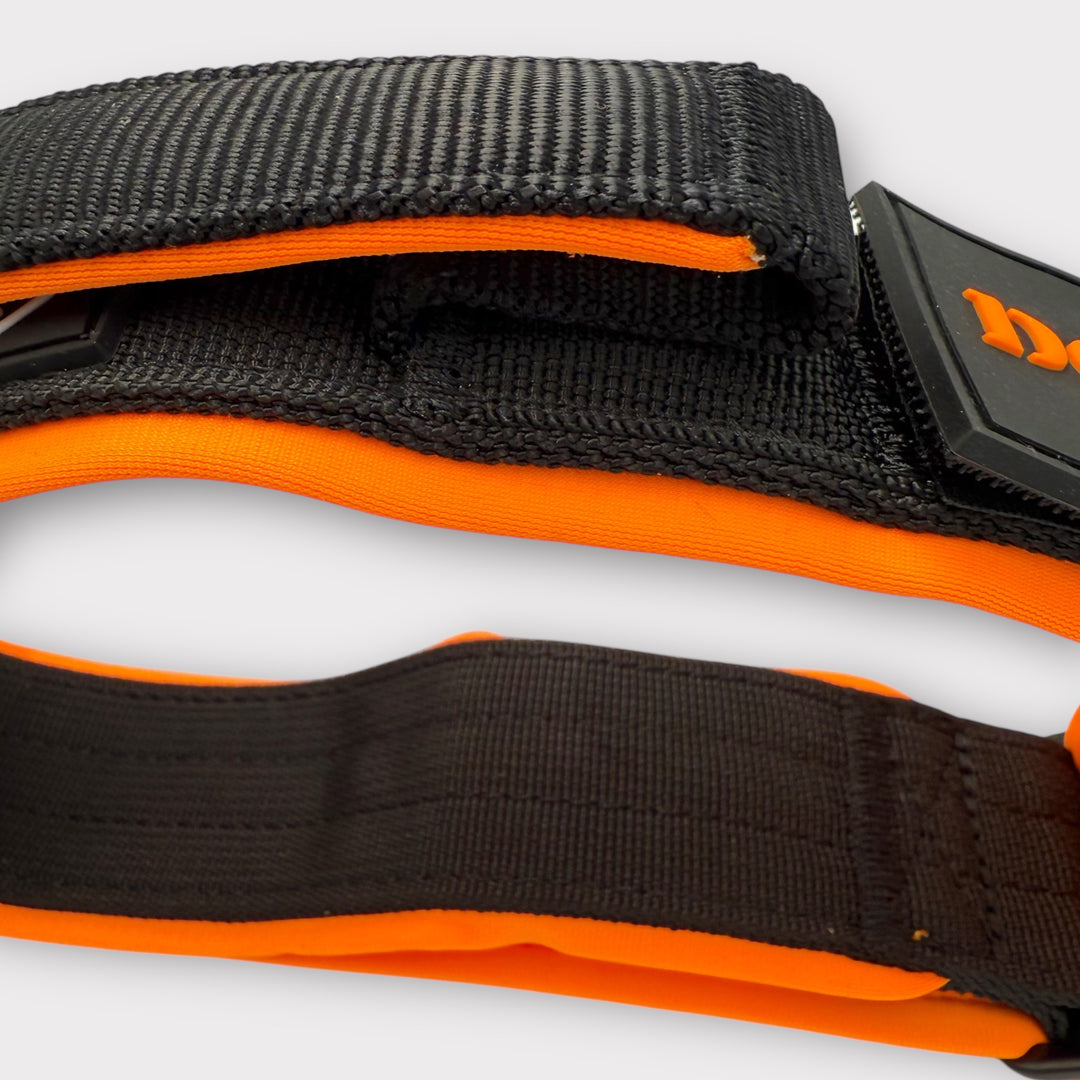 On Duty V2 Halsband Don't Touch Magnetgriff 4 cm breit (37-65 cm) - schwarz/orange