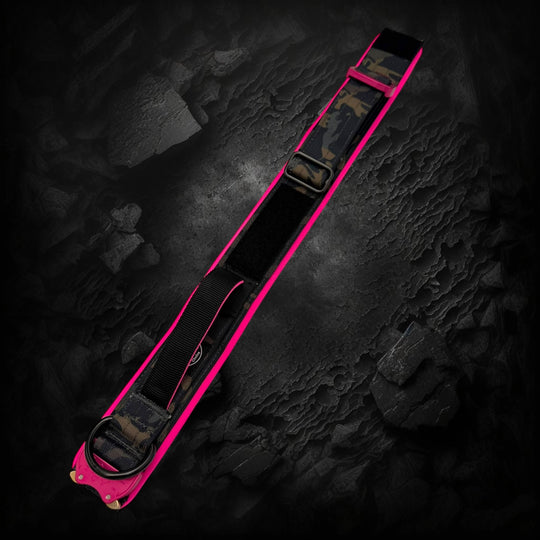 Limited edition pink & camouflage 5 cm wide (41 cm -60 cm) - Black camouflage (buckle pink)
