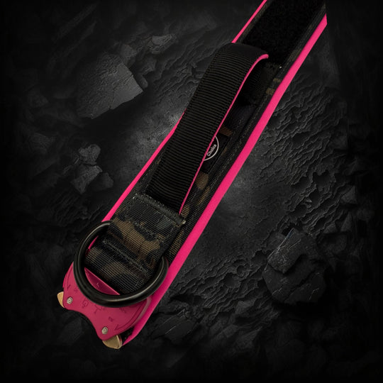 Limited edition pink & camouflage 5 cm wide (41 cm -60 cm) - Black camouflage (buckle pink)