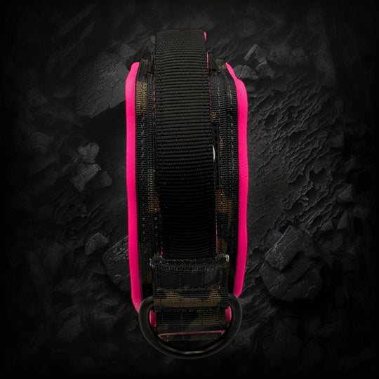 Limited edition pink & camouflage 5 cm wide (41 cm -60 cm) - Black camouflage (buckle pink)